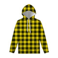 Yellow Black And Blue Tartan Print Pullover Hoodie