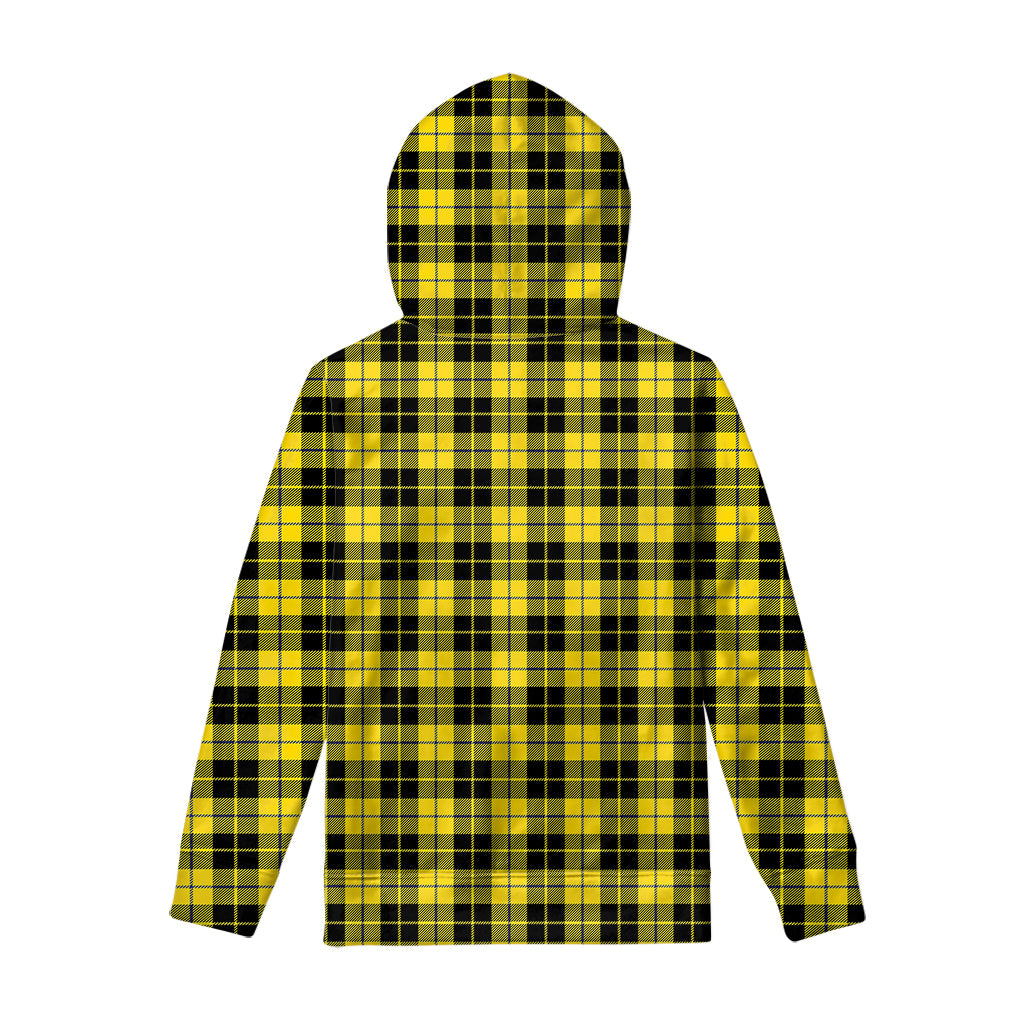 Yellow Black And Blue Tartan Print Pullover Hoodie