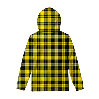 Yellow Black And Blue Tartan Print Pullover Hoodie