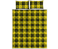 Yellow Black And Blue Tartan Print Quilt Bed Set