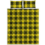 Yellow Black And Blue Tartan Print Quilt Bed Set