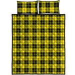 Yellow Black And Blue Tartan Print Quilt Bed Set