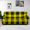 Yellow Black And Blue Tartan Print Sofa Cover