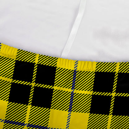 Yellow Black And Blue Tartan Print Sofa Cover
