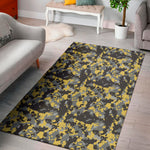 Yellow Black And Grey Digital Camo Print Area Rug