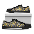 Yellow Black And Grey Digital Camo Print Black Low Top Sneakers