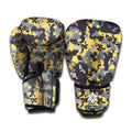 Yellow Black And Grey Digital Camo Print Boxing Gloves