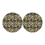Yellow Black And Grey Digital Camo Print Car Coasters