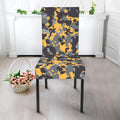Yellow Black And Grey Digital Camo Print Dining Chair Slipcover