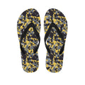 Yellow Black And Grey Digital Camo Print Flip Flops