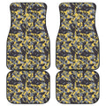 Yellow Black And Grey Digital Camo Print Front and Back Car Floor Mats