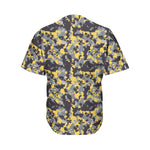 Yellow Black And Grey Digital Camo Print Men's Baseball Jersey