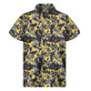 Yellow Black And Grey Digital Camo Print Men's Short Sleeve Shirt