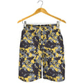 Yellow Black And Grey Digital Camo Print Men's Shorts