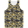 Yellow Black And Grey Digital Camo Print Men's Tank Top