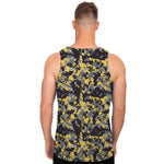 Yellow Black And Grey Digital Camo Print Men's Tank Top