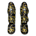 Yellow Black And Grey Digital Camo Print Muay Thai Shin Guards