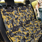 Yellow Black And Grey Digital Camo Print Pet Car Back Seat Cover