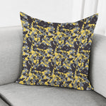 Yellow Black And Grey Digital Camo Print Pillow Cover