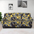 Yellow Black And Grey Digital Camo Print Sofa Cover