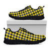 Yellow Black And Navy Plaid Print Black Sneakers
