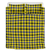 Yellow Black And Navy Plaid Print Duvet Cover Bedding Set