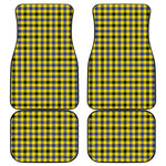 Yellow Black And Navy Plaid Print Front and Back Car Floor Mats