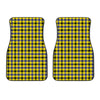 Yellow Black And Navy Plaid Print Front Car Floor Mats