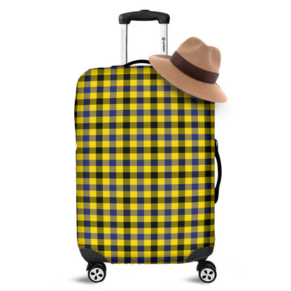 Yellow Black And Navy Plaid Print Luggage Cover