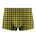 Yellow Black And Navy Plaid Print Men's Boxer Briefs