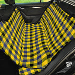 Yellow Black And Navy Plaid Print Pet Car Back Seat Cover