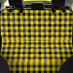 Yellow Black And Navy Plaid Print Pet Car Back Seat Cover