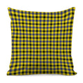 Yellow Black And Navy Plaid Print Pillow Cover
