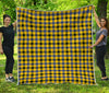 Yellow Black And Navy Plaid Print Quilt