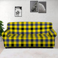 Yellow Black And Navy Plaid Print Sofa Cover