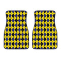 Yellow Blue And Black Argyle Print Front Car Floor Mats