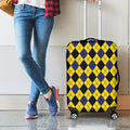 Yellow Blue And Black Argyle Print Luggage Cover