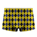 Yellow Blue And Black Argyle Print Men's Boxer Briefs
