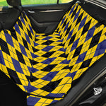 Yellow Blue And Black Argyle Print Pet Car Back Seat Cover