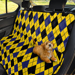 Yellow Blue And Black Argyle Print Pet Car Back Seat Cover