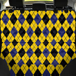 Yellow Blue And Black Argyle Print Pet Car Back Seat Cover