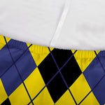 Yellow Blue And Black Argyle Print Sofa Cover
