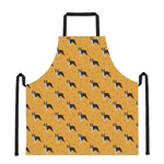 Yellow Boston Terrier Pattern Print Apron