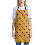 Yellow Boston Terrier Pattern Print Apron