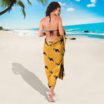 Yellow Boston Terrier Pattern Print Beach Sarong Wrap