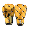 Yellow Boston Terrier Pattern Print Boxing Gloves