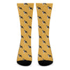 Yellow Boston Terrier Pattern Print Crew Socks