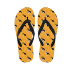 Yellow Boston Terrier Pattern Print Flip Flops