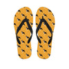 Yellow Boston Terrier Pattern Print Flip Flops