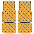 Yellow Boston Terrier Pattern Print Front and Back Car Floor Mats